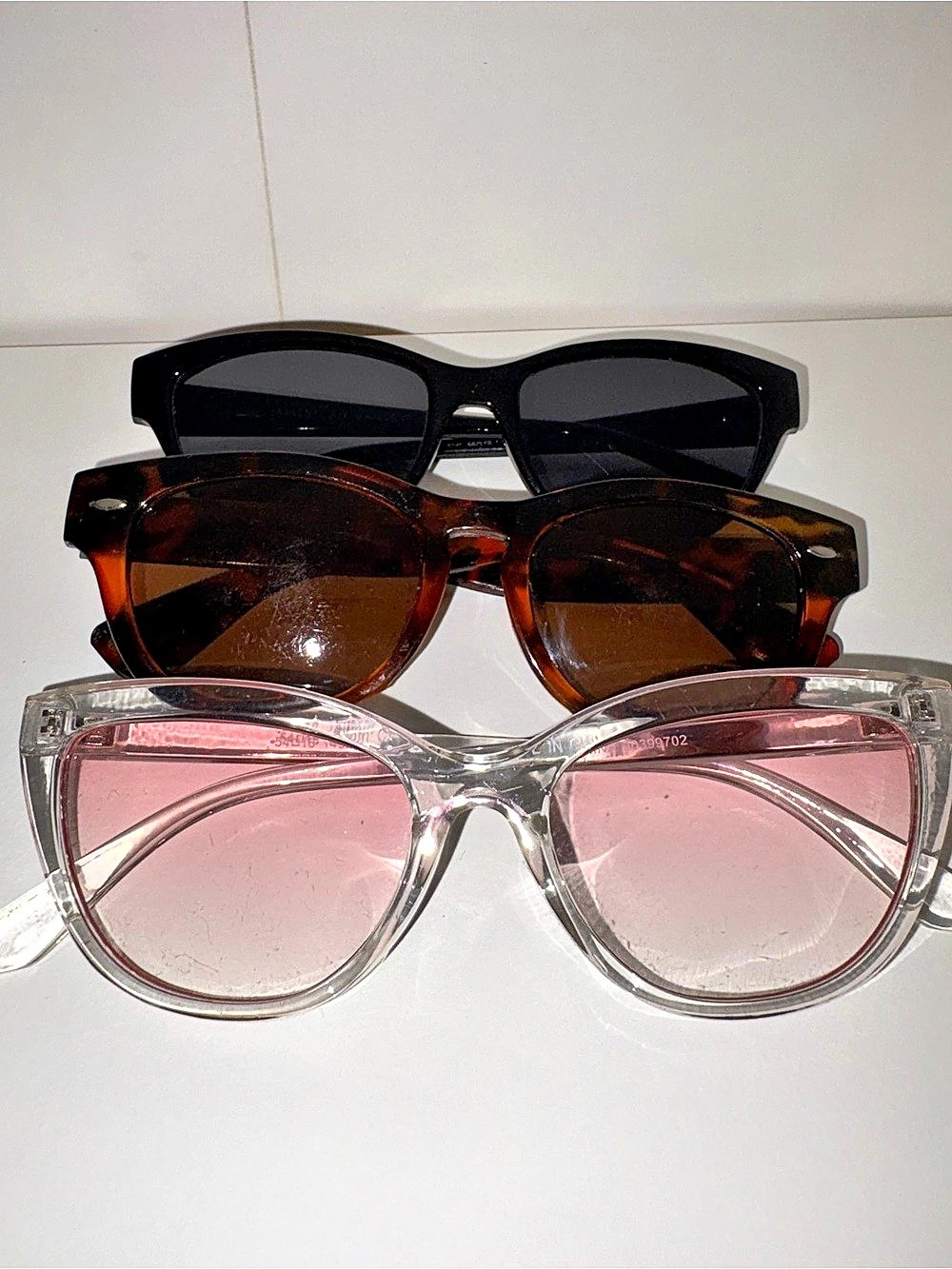 Retro Cat Eye Sunglasses Variety Pack Set Tortoiseshell Pink Gradient - 3-Pack